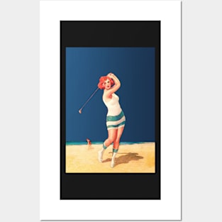 1922 Golf Watercolour Posters and Art
